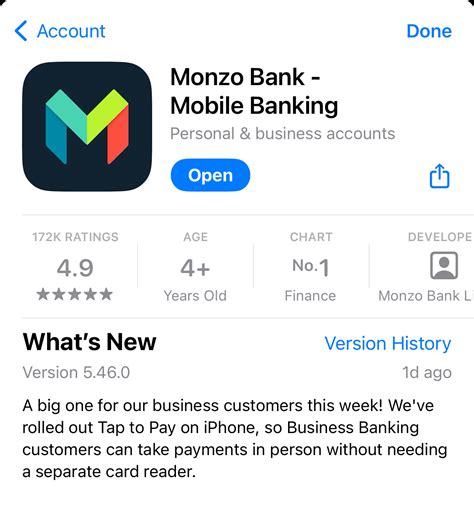 Monzo tap to pay setup